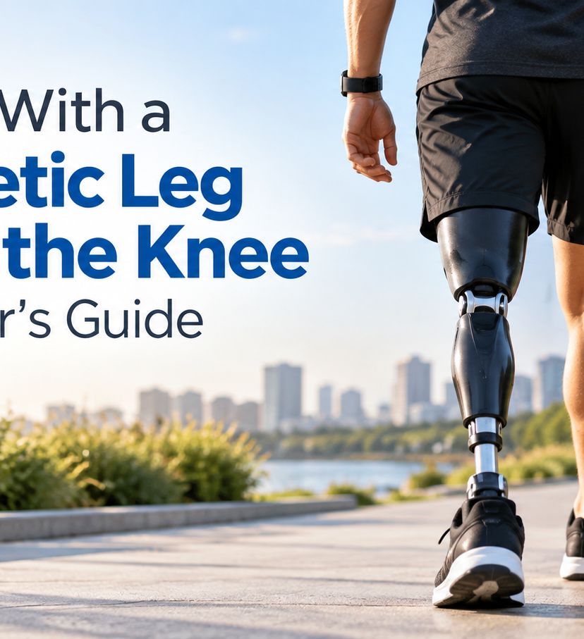 walking with prosthetic leg above knee