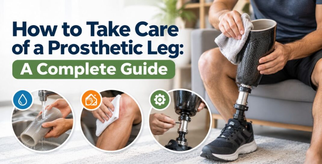 how to take care of a prosthetic leg